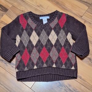 Janie And Jack Boys 6 To 12 Months Argyle Preppy Cotton Wool Sweater